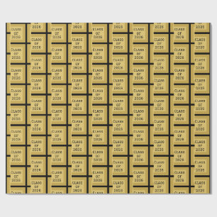 Black and Gold Graduation Wrapping Paper 2026