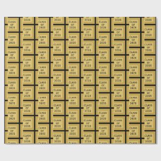 Black and Gold Graduation Wrapping Paper | 2026