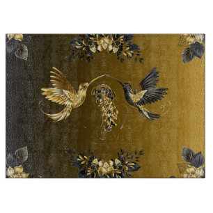 Black and Gold Graphic Art, Lux Abstract Design Cutting Board