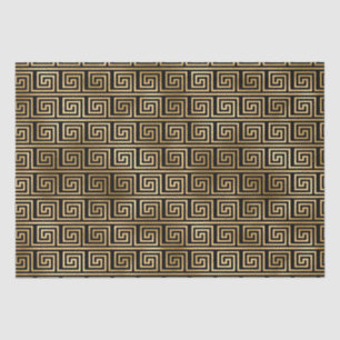 Black and Gold Greek Key Pattern Tissue Paper