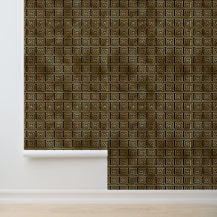 Black and Gold Greek Key Pattern  Wallpaper