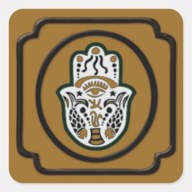 Black and Gold Hamsa Sticker (Front)