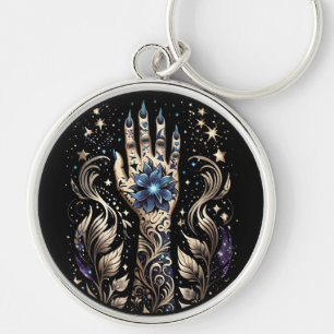 Black And Gold Hand Tattoo Keychain
