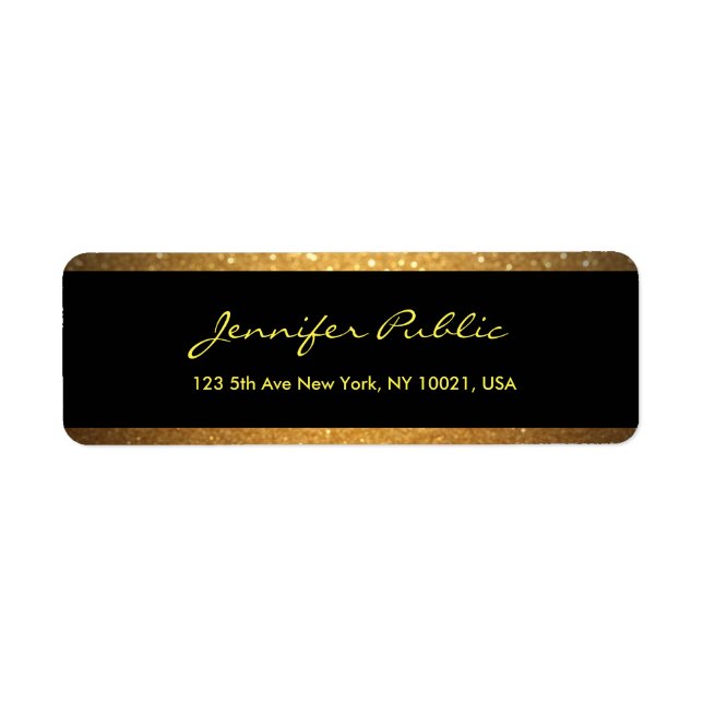 Black And Gold Handwritten Script Elegant Template (Front)