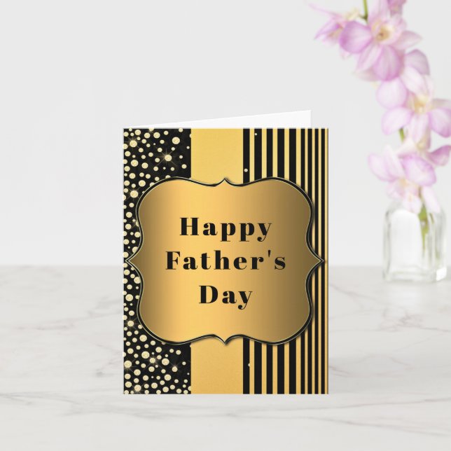 Black and Gold Happy Father's Day Card (Orchid)
