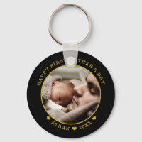 Black And Gold Happy First Father's Day Photo