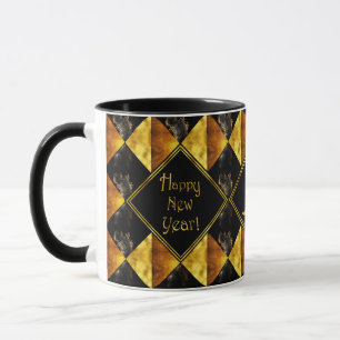 Black And Gold Happy New Year Mug