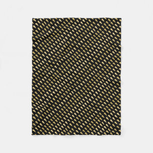 Black and Gold Hearts Fleece Blanket