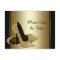Black and Gold High Heel Shoe Save The Date