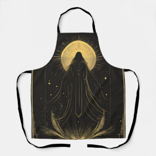 Black and Gold High Priestess Mystical Apron