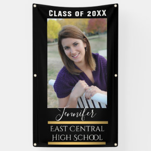 Black and Gold High School Senior Banner
