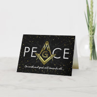 Black and Gold Holiday Masonic Christmas Cards