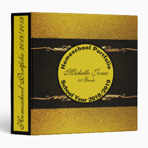 Black and Gold Homeschool Portfolio Binder