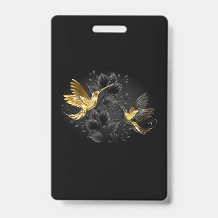 Black and Gold Hummingbird Badge