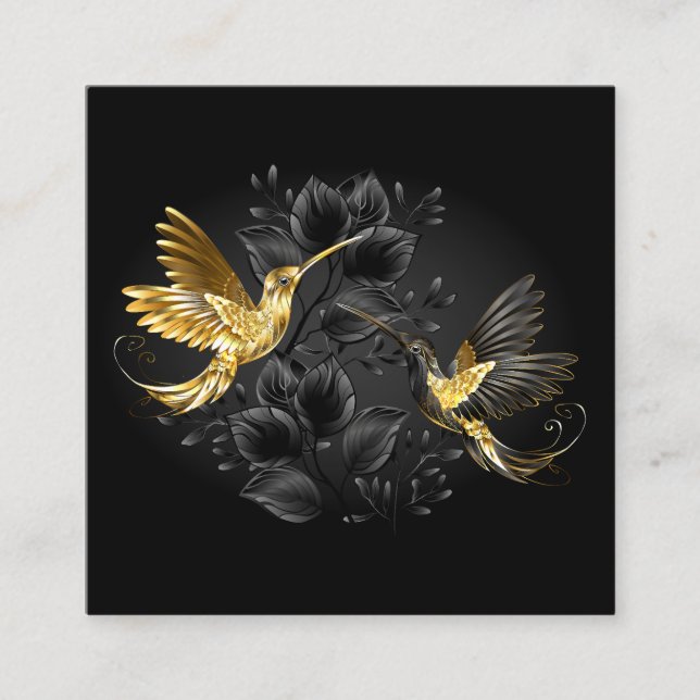 Black and Gold Hummingbird Calling Card (Front)
