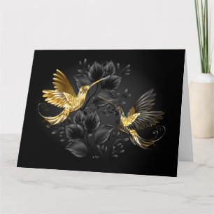 Black and Gold Hummingbird Card