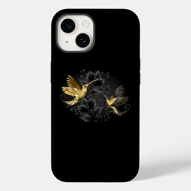Black and Gold Hummingbird Case-Mate iPhone Case (Back)