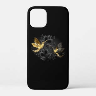 Black and Gold Hummingbird iPhone 12 Mini Case