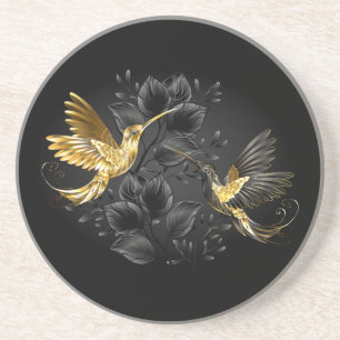 Black and Gold Hummingbird Coaster