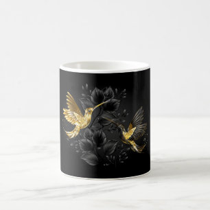 Black and Gold Hummingbird Coffee Mug