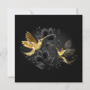 Black and Gold Hummingbird Holiday Card