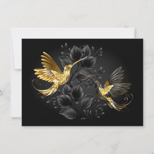 Black and Gold Hummingbird Invitation