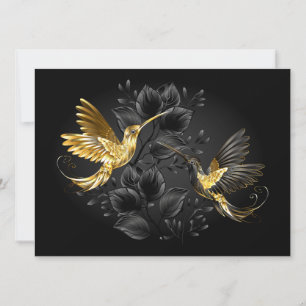 Black and Gold Hummingbird Invitation
