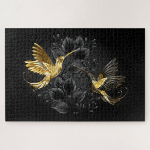 Black and Gold Hummingbird Jigsaw Puzzle