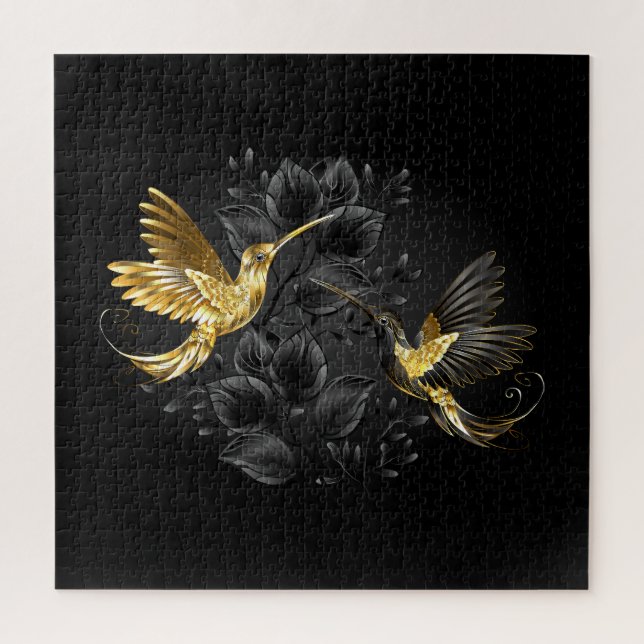Black and Gold Hummingbird Jigsaw Puzzle (Vertical)