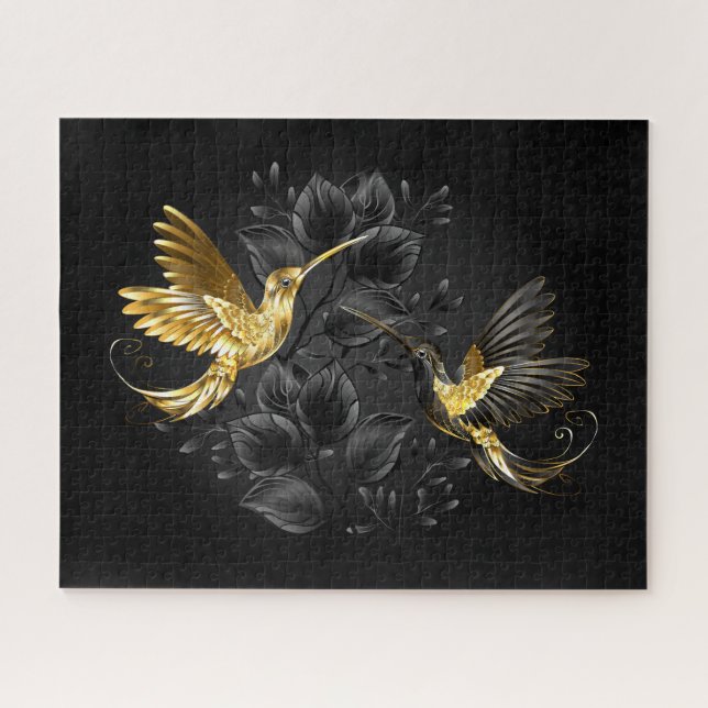 Black and Gold Hummingbird Jigsaw Puzzle (Horizontal)
