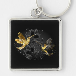 Black and Gold Hummingbird Keychain