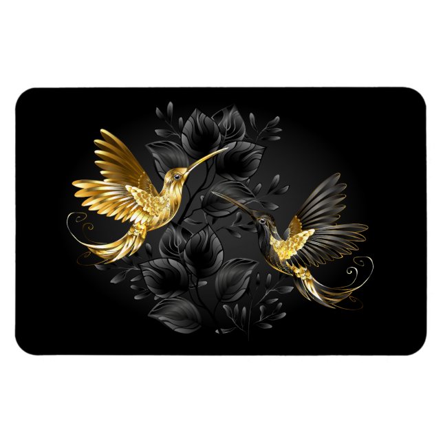 Black and Gold Hummingbird Magnet (Horizontal)