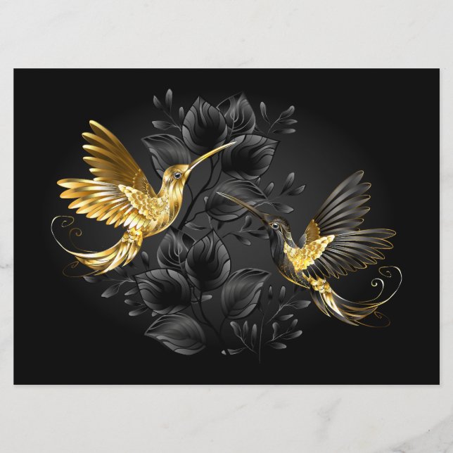 Black and Gold Hummingbird Menu (Front)
