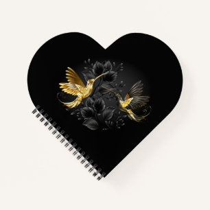 Black and Gold Hummingbird Notebook
