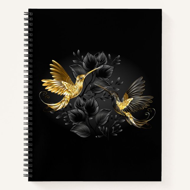 Black and Gold Hummingbird Notebook (Front)