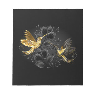 Black and Gold Hummingbird Notepad