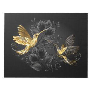 Black and Gold Hummingbird Notepad
