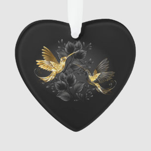 Black and Gold Hummingbird Ornament