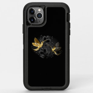 Black and Gold Hummingbird OtterBox Defender iPhone 11 Pro Max Case