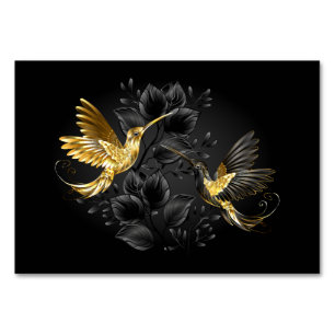 Black and Gold Hummingbird Table Number