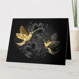Black and Gold Hummingbird Thank You Card