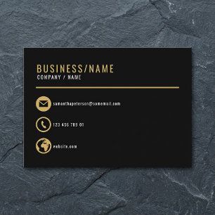 Black and gold icons business card. business card