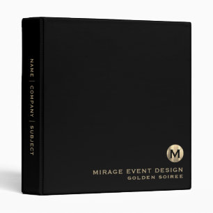 Black and Gold Initial Logo Event Planning Binder