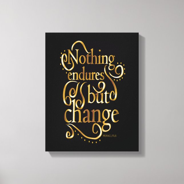 Black And Gold  Inspirational Quote Canvas Print (Front)