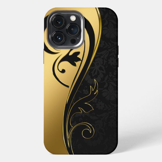 Black and Gold iPhone Case (Back)