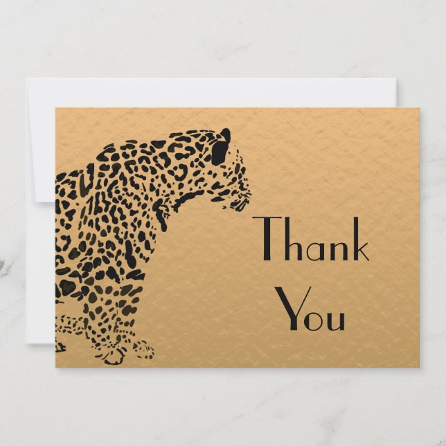 Black and Gold Jaguar Thank You Card (Front)