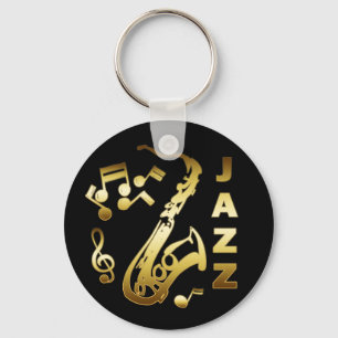 BLACK AND GOLD JAZZ KEYCHAIN