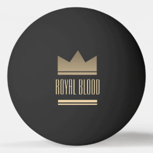 Black and Gold King Crown Ping Pong Ball