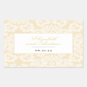Black and Gold Lace Elegant Script Wedding Sticker