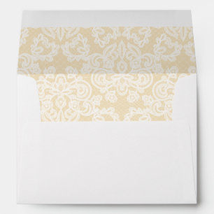 Black and Gold Lace Script Wedding Envelope